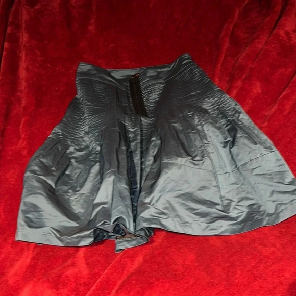 Reiss teal high waisted pleated corset detail circle skirt Sz 2 - Picture 5 of 17